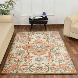 Floral Print Rectangular Carpet-image-8