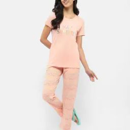 Women Msecret Typographic PrintT-Shirt & Pyjamas Set-picture-38