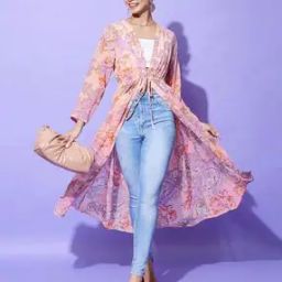 Women Printed Front-Open Shrug-22