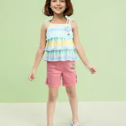 Girls Striped Top with Shorts-image-32