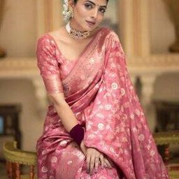 Women Woven Zari Saree with Tassels-image-43