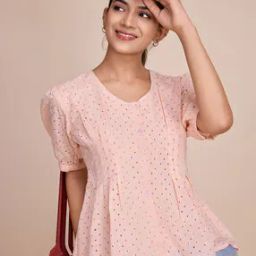 Women Schiffli Embroidered Regular Fit Top-picture-16