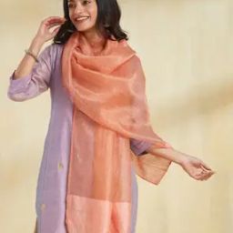 Women Silk Hand Woven Stole-image-55