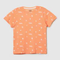 Boys Printed Regular Fit Crew-Neck T-Shirt-image-85