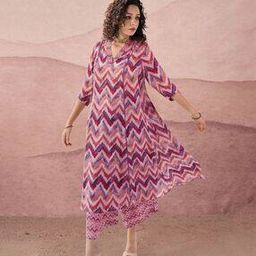 Women Chevron Print A-Line Kurta Set-picture-27