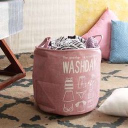 Typographic Print Foldable Laundry Bag-image-63