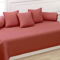 Set of 6 Striped Cotton Diwan Set-27