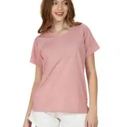 Women Typographic Print Regular Fit V T-Shirt-image-42