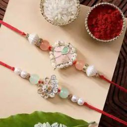 Set of 2 Men Tie-Up Rakhi Set with Roli Chawal-10