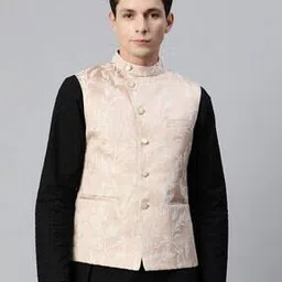 Men Nehru Jacket with Welt Pockets-34