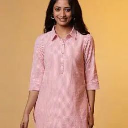 Women Striped Straight Kurti-image-22