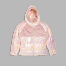 blue giraffe Quilted Zip-Front Hooded Jacket-picture-44