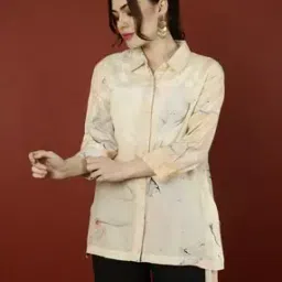jaipur kurti Women Printed Relaxed Fit Shirt with Cuffed Sleeves-picture-30