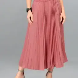 Women A-Line Skirt with Elasticated Waistband-image-76