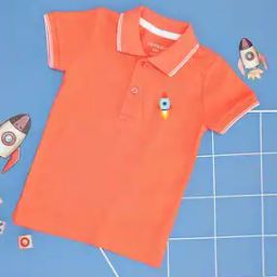 Applique Polo Cotton T-Shirt -image-59