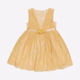 Fit & Flare Dress with Flower Applique-image-23