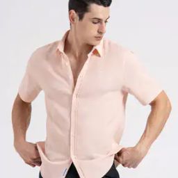 Men Cotton Self-design Loose Fit Shirt-image-34