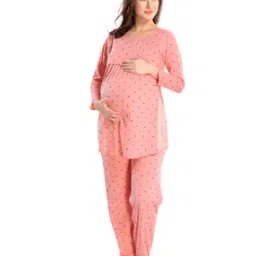 Round-Neck Maternity Top with Pyjamas-image-11