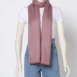 Women Striped Shawl with Frayed Hem-35