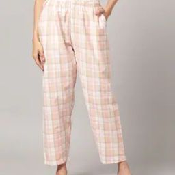 Women Checked Pyjamas with Elasticated Waist-image-84