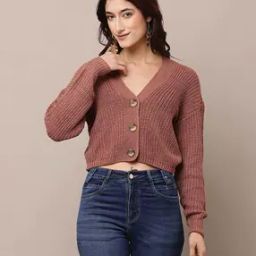 nobarr Women Ribbed V-Neck Cardigan-picture-25