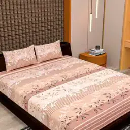 Floral Print King Bedsheet with Pillow covers-36