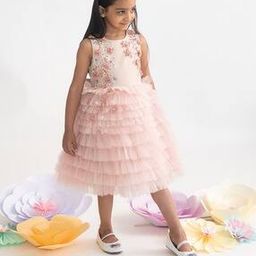 Girls Embellished Fit And Flare Dress-image-63