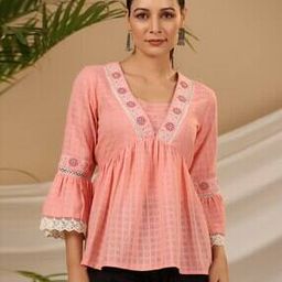 juniper Women Embroidered Alia-Cut Peplum Top-picture-3