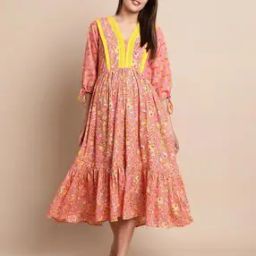 Floral Printed Maternity Fit & Flare Dress-image-41