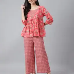 Floral Print Top & Palazzos Set-picture-48