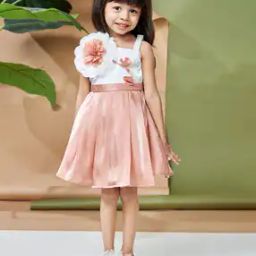 Girls Applique A-Line Dress with Belt-picture-16