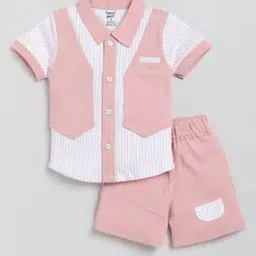 Striped Shirt & Shorts Set-image-9