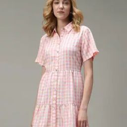 Women Checked Shirt Dress-image-66