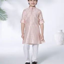 Boys Block Print Kurta Pyjama Set-15