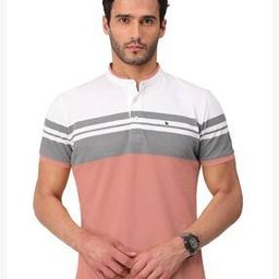 bullmer Regular Fit Striped Henley T-Shirt-picture-1