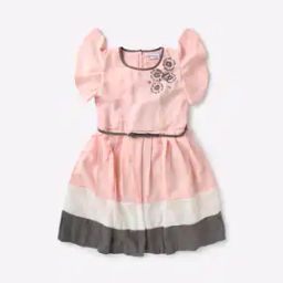 Colourblock Fit & Flare Dress with Detachable Belt-image-21