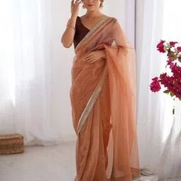 Women Sequins Work Embellished Saree    -image-80