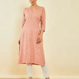Paisley Print Collar-Neck Straight Kurta-image-68