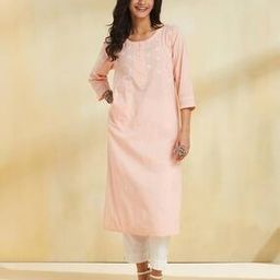 fabindia Women Embroidery Straight Kurta-picture-32