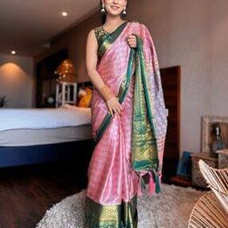 Women Printed Saree with Contrast Border-image-57
