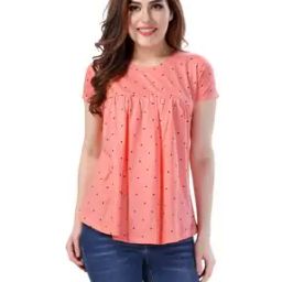 Heart Print Round-Neck Top-image-70