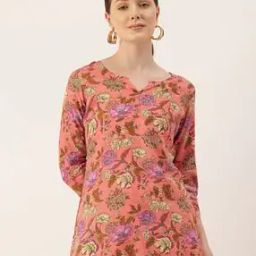 Women Floral Print Straight Tunic-image-44