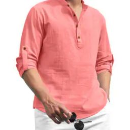 Men Regular Fit Short Kurta with Full Sleeves-image-60