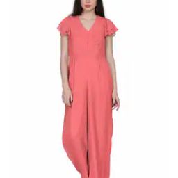 V-neck Jumpsuit with Cap Sleeves-picture-37