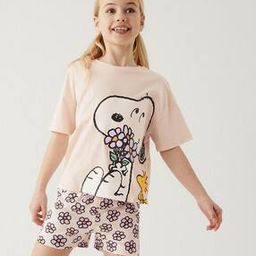 Snoopy Print T-Shirt & Short Set-image-53