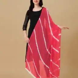 Women Printed Dupatta with Beaded Tassels-42
