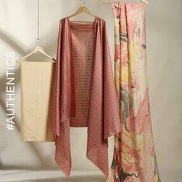 Hand Marble Print Katan Silk 3-Piece Dress Material-picture-6