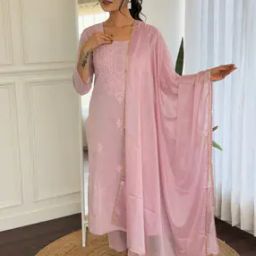Women Embroidered Straight Kurta Set with Dupatta-image-33