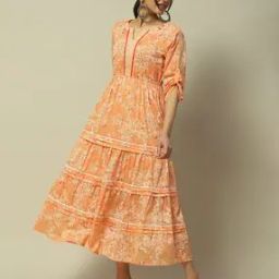 Women Floral Print Tiered Dress-image-37