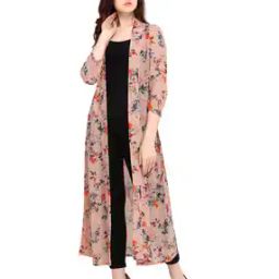 Floral Print Front-Open Shrug-14